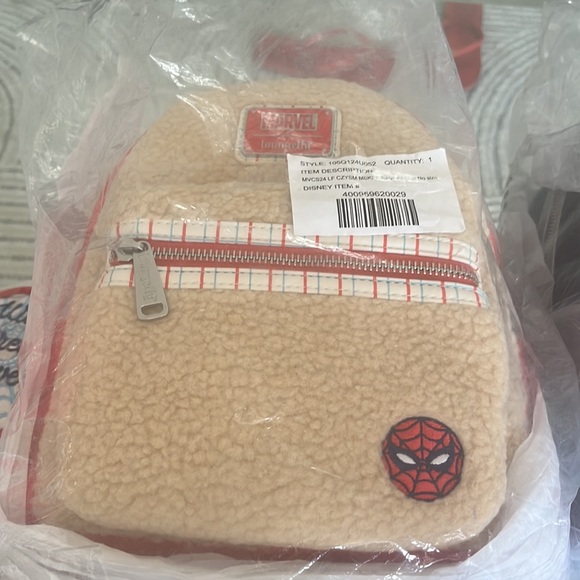 Loungefly Spider-Man Faux Fur Mini Backpack - Picture 3 of 3